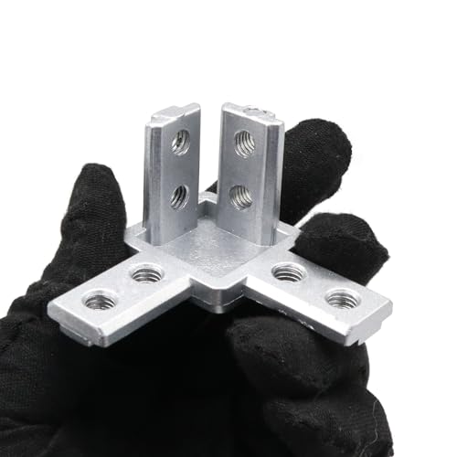 8Pcs 10 Series Aluminum Extrusion Profile Tri Bracket 3-Way End Corner Right Angle 1" x 1" 1 Inch Connector with Screws for 1010 Extruded Aluminium Esquina Profil - style: 8 sets 3 way bracket with m5