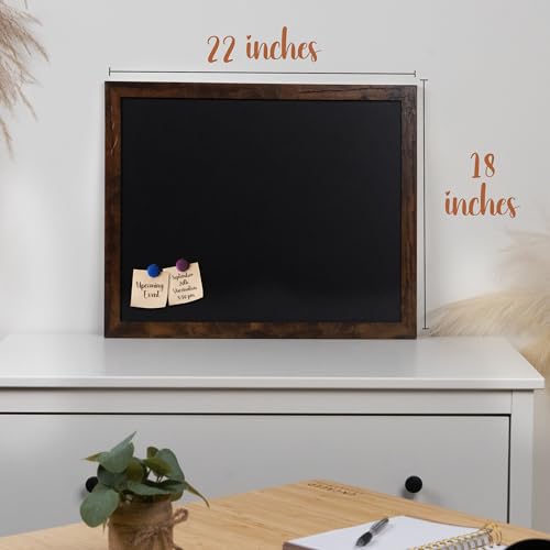 Loddie Doddie Magnetic Chalkboard for Wall, Menu Board, Rustic Frame, 18x22 - color: Rustic Frame, size: 18"W x 22"H