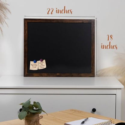 Loddie Doddie Magnetic Chalkboard for Wall, Menu Board, Rustic Frame, 18x22 - color: Rustic Frame, size: 18"W x 22"H