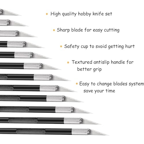 Mudder 15 Pack Exacto Knife Set, Craft Knives Hobby Knife, Black - color: Black