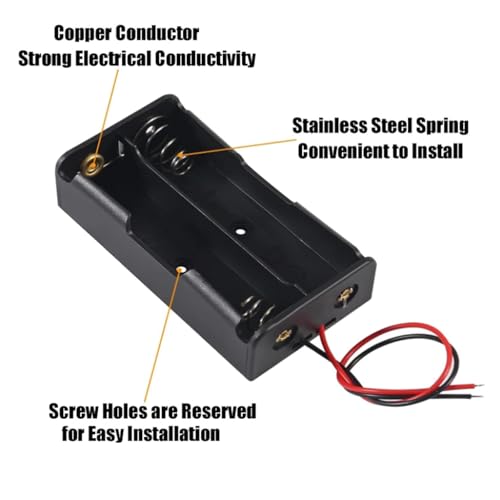 10pcs 2X AA Battery Holder 2x1.5V AA Battery Holder 3V AA Battery Holder with Wires - size: 10pcs 2x AA