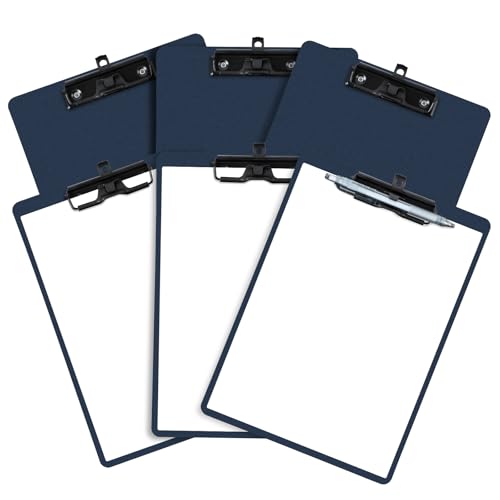 FRETONBA Set of 6 Clipboard with Pen Holder, Blue - style: 6 Pack-Blue