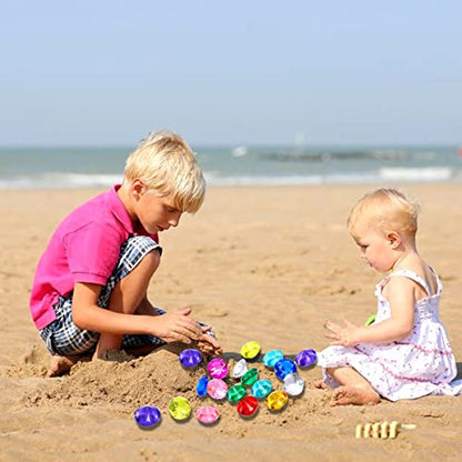 XIJUAN Diving gem Pool Toys Sand Toys,14Colorful Diamond Treasure Chest Summer Swimming gems Pirate Diving Toy Set Underwater Swimming toyChildren's Game Gifts for Boys and Girls(Silver White) - color: Silver White