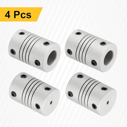 uxcell 4Pcs Flexible Couplings 2mm to 8mm Aluminum Alloy Joint Connector - size: 2mm to 8mm, style: D16 x L23mm