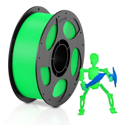 ANYCUBIC PLA 3D Printer Filament, Glow in The Dark, 3D Printing PLA Filament 1.75mm Dimensional Accuracy +/- 0.02mm, 1KG Reusable Spool (2.2 lbs), Green PLA, Glow Green - color: 1kg Green Pla - Glow to Green