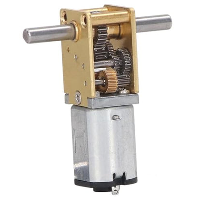DC Brushed Motor, 1218‑N20 Large Load Capacity Double Shaft Gear Motor 12V 136RPM DC Geared Electric Motor with Fixed Seat for Smart Cars Robots