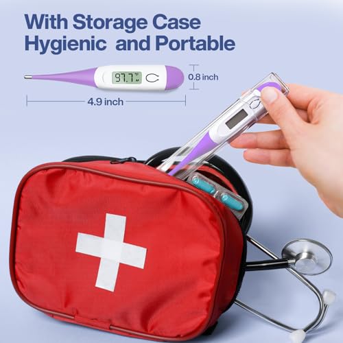 Boncare 10 Seconds Oral Thermometer for Adults and Kids, Purple - color: Purple