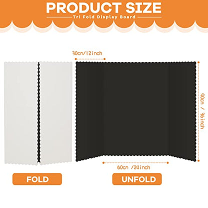 Henoyso 8 Pcs 36 x 48 Inch Black Tri Fold Poster Board Bulk for Display - color: Black, size: 36 x 48 Inch
