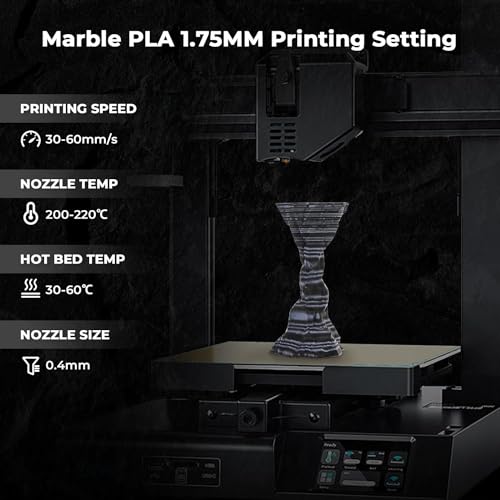 AMOLEN Rock PLA Filament 1.75mm, Dual Color Marble PLA 3D Printer Filament 1kg Spool (2.2lbs), 3D Printing Filament Dimensional Accuracy +/- 0.02 mm, Fit Most FDM Printer (sedimentary Rock) - color: Sedimentary Rock