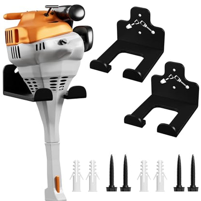 Garage Organizer Trimmer Rack Wall Mount, Weedeater Hanger, Black, 2 Pack - color: Black 2 Packs