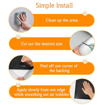 Magnetic Chalkboard Contact Paper for Wall, 47.2" x 18" Magnetic Wall Decal - color: Black 1pc, size: 47.2"W x 18"H