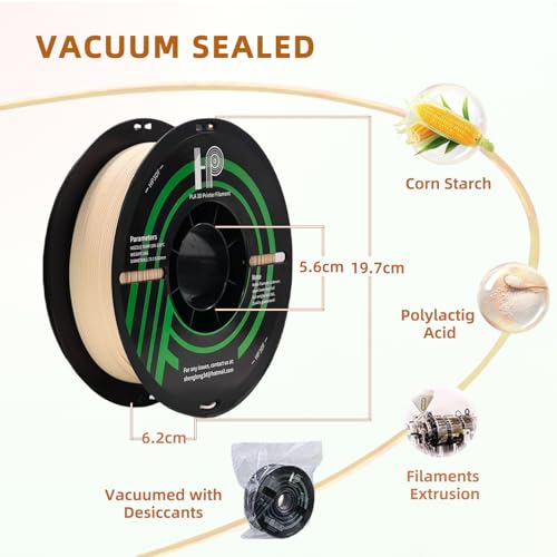 HP3DF PLA Filament, 3D Printer Filament, PLA Filament 1.75mm Dimensional Accuracy +/- 0.02mm, 1KG Spool (2.2 lbs), Fit Most FDM Printer (Skin Beige) - color: Skin Beige
