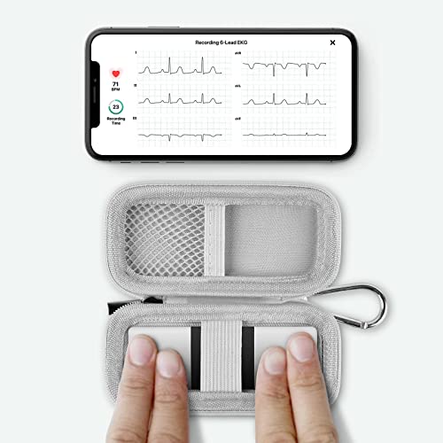 Heart Monitor Case Compatible with AliveCor Kardia Mobile ECG/for KardiaMobile 6L for Apple and Android Device - CASE ONLY (Gray) - color: Gray