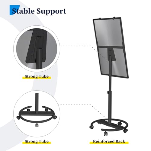 Maxtek Whiteboard on Wheels 36 x 24 in, Magnetic Rolling Dry Erase Easel - color: Black, size: 24"W x 36"H