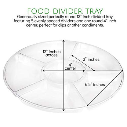 Plasticpro 6 Sectional Round Plastic Serving Tray/Platters Clear Pack of 2 - color: Clear