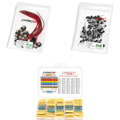 Battery Connector + 2N3904 Transistor + 1/4W Resistor Kit