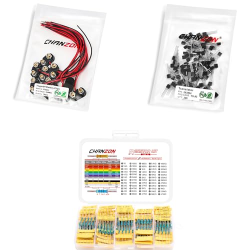 Battery Connector + 2N3904 Transistor + 1/4W Resistor Kit