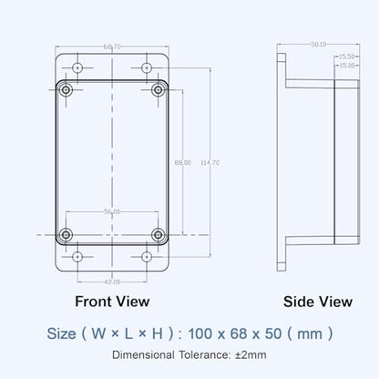 Project Box IP65 Waterproof ABS Plastic Electrical Junction Box with Clear Cover Enclosure with Fixed Ear, Black 3.9"x 2.6"x 1.9"(100x68x50mm)(Pack of 1) - color: 1 pack, size: 3.9"x 2.6"x 1.9"