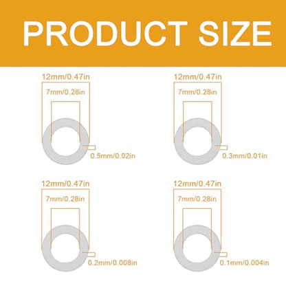 M7x12mm Shim Washers Set, 304 Stainless Steel Precision Thin Spacers, - size: M7X12