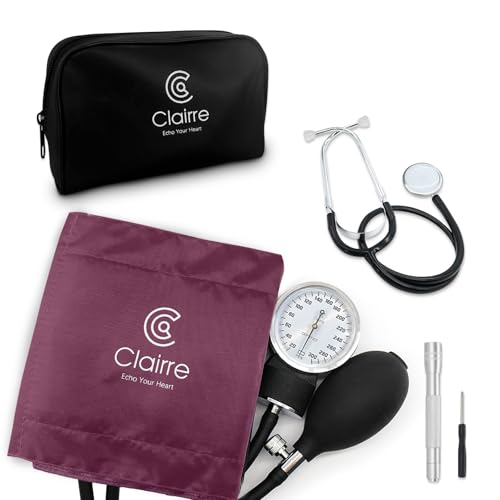 Blood Pressure Cuff Manual with Stethoscope & Penlight for Nurses - color: Red, style: With Basic Stethoscope & Penlight