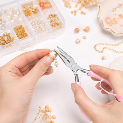 5 Inch Mini Needle Nose Plier Mini Pliers Jewelry Pliers for Jewelry Making, Comfort Grip Handle Craft Plier for Electronics Repair Supplies Wire Beading Hobby