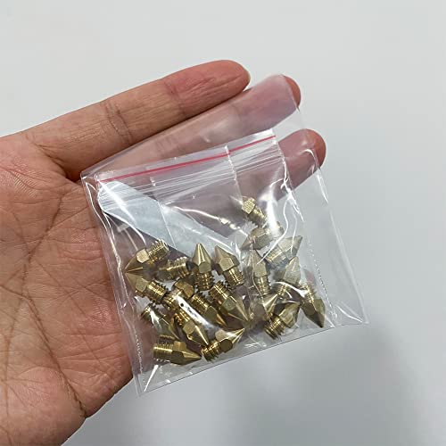 Lokkr 3D Printer Brass Extruder Nozzles Set, 20PCS Brass MK8 Nozzles (0.2MMx2 0.3MMx2 0.4MMx8 0.5MMx2 0.6MMx2 0.8MMx2 1MMx2) with Wrench for Makerbot, E3D, Creality CR-10/Ender 3/3 V2/3 S1/5, Prusa i3 - style: 0.4mm Brass Extruder Nozzles Set