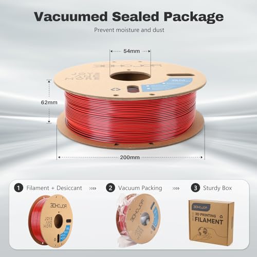 3DHoJor Silk PLA Filament 1.75mm Black Red Gold Triple Color PLA 3D Printer Filament 3 in 1 Coextrusion 1KG Spool(2.2lbs) 3D Printing Filament Dimensional Accuracy +/- 0.03mm - color: Black Red Gold