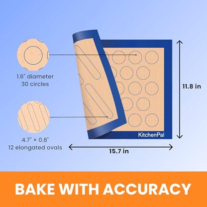 Extra-Thick Silicone Baking Mat – Two-Sided Pastry Sheet for Cookies, Macarons & Elciar, Food Grade, BPA Free, Reusable, Non-Stick, 11.8 x 15.7 Inch