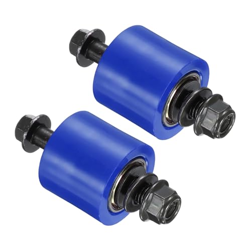 PATIKIL 8mm Roller Pulley Tensioner, 2Pcs Chain Roller Pulley Tensioner Mini Bike Parts Nylon Cylinder Type Guide Wheel Chain Guide Slider Set for Mini Motorcycle Dirt Bike, Blue - color: Blue