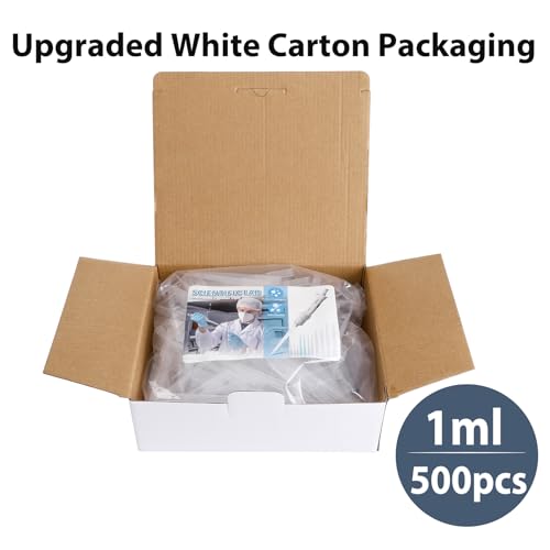 FOUR E'S SCIENTIFIC 1mL Pipette Tips, 500 Pcs Universal Micropipette Tips - size: 1ml