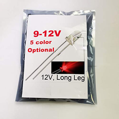 50pcs 12V 3mm red LED Built-in Resistor 9V Gauge Cluster Instrument Light Emitting diodes - color: Red, size: 50 Count (Pack of 1), style: 3 mm