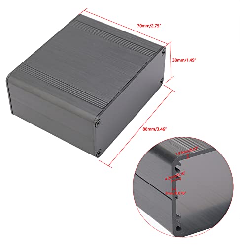 Aluminum Junction Box 70x88x38mm Black with Screwdriver for DIY - size: 2.75x3.46x1.5 inch(LHW)
