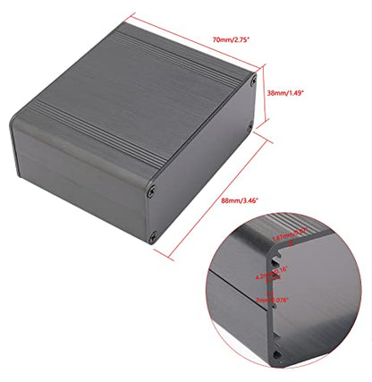 Aluminum Junction Box 70x88x38mm Black with Screwdriver for DIY - size: 2.75x3.46x1.5 inch(LHW)