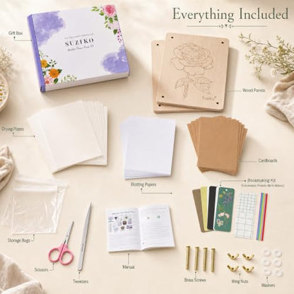 Suziko Large Flower Press Kit with Rose Pattern for Adults & Kids - 10.8 x 6.9 Inch Flower and Leaf Preservation Art Craft Kit, Great Gift for Nature Lovers - size: Rose 10.8" x 6.9"
