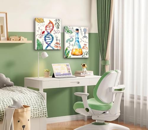 Science wall art Prints Framed,Physics Chemistry Biology Canvas Art Print - color: Framed-8X10in- Science wall art Prints
