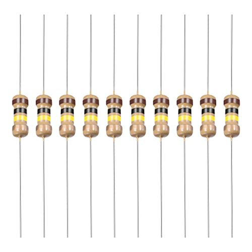 YOKIVE 100 PCS Carbon Film Resistors, 1/4W 100K Ohm 5% Tolerances Resistor, Good for DIY Electronic Projects (4 Color Band, 1.77x0.09-Inch)