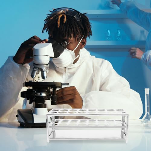 Zerodeko Laboratory Test Tube Rack Centrifuge Tube Stand for Chemistry Test Holder and Storage Organizer for Testing Tubes Compact Sampling Rack 24-Hole