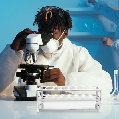 Zerodeko Laboratory Test Tube Rack Centrifuge Tube Stand for Chemistry Test Holder and Storage Organizer for Testing Tubes Compact Sampling Rack 24-Hole
