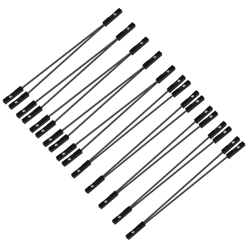 GELRHONR 10Pcs Wire 2 Pins Single Female to Dual Female Jumper for PC Motherboard Power Light-Emitting Diode Computer Case Switch Power Reset Buttons (F to 2 F Black) - color: Female to Dual Female Black