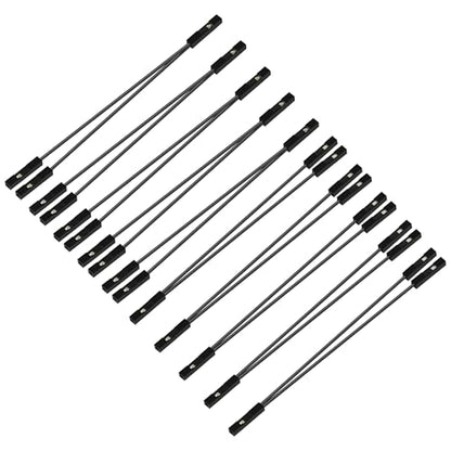 GELRHONR 10Pcs Wire 2 Pins Single Female to Dual Female Jumper for PC Motherboard Power Light-Emitting Diode Computer Case Switch Power Reset Buttons (F to 2 F Black) - color: Female to Dual Female Black