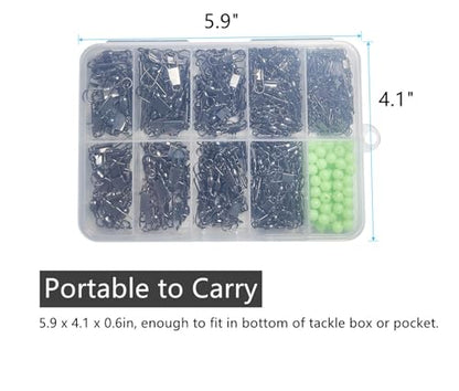 350pcs Fishing Barrel Swivels with Snap Assortment Kit