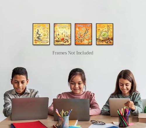 ZOIYINO Science Classroom Posters Set of 4,Educational Wall Art - color: Science Classroom Posters Set of 4