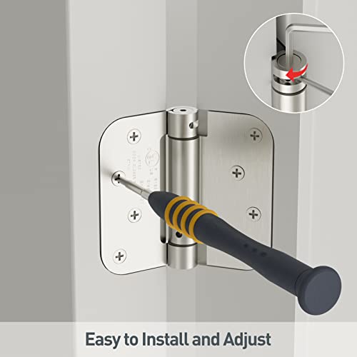 HOSOM 3 Pack Self Closing Door Hinges 4 Inch Spring Hinges, Brushed Nickel - color: Brushed Nickel-5/8'', size: 4" 3 Pack
