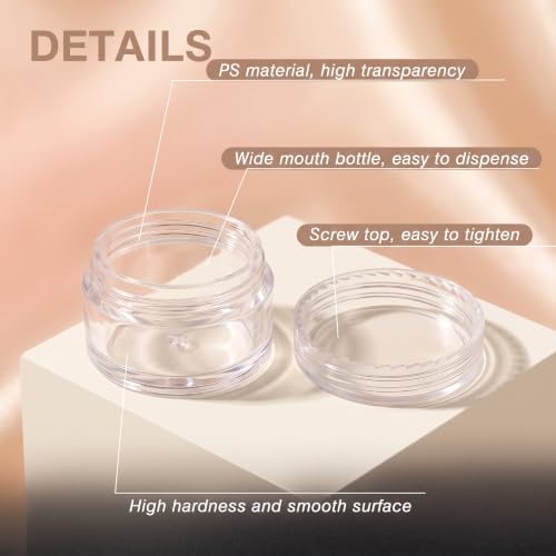 50 Count 5 Gram Sample Containers, Clear Lip Balm Jars - color: Clear