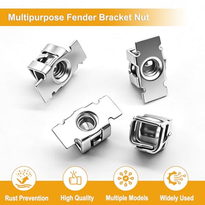 weideer 50PCS M4.2-1.41 (#8) Universal Fender Liner Screw U Nut Kit,Bumper Cover Engine Splash Shield Hex Head Screw U Clips,Automotive Body Screws Clips (25sets) K-M176-50PCS - color: SV M4.2