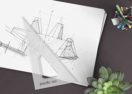 Pacific Arc's Scholastic Triangle - 6 inch - Clear - 30/60 Angle - Plain Edge - Polystyrene - Technical Drawing Tools, Drafting, Architect and Engineering - style: 6 inch, 30/60