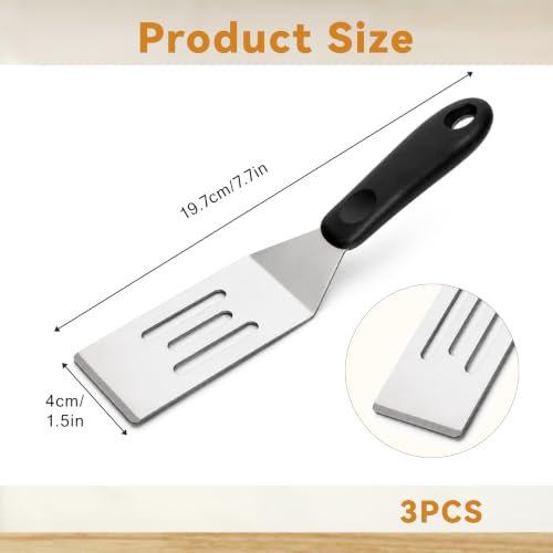 3 Pcs Small Metal Spatula Mini Stainless Steel Serving Spatula for Kitchen Use