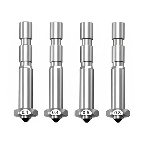Kobra 3 Max Nozzle 0.4/0.6/0.8MM, Integrated Quick Swap Hardened Steel Nozzle High Flow High Speed Hot End Spray Nozzle for Anycubic Kobra 3 Max 3D Printer,4PCS - color: Muilt Size Nozzle