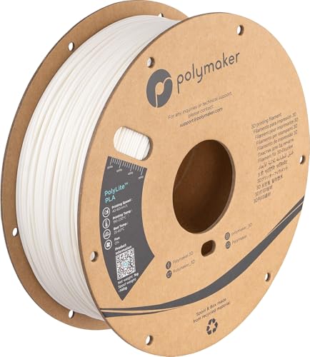 Polymaker PLA Filament 1.75mm White 1KG Spool, Neatly Wound - color: 115 - 1.75mm White (Hex Code: #Ddd7d3), size: 1.75 Millimeters