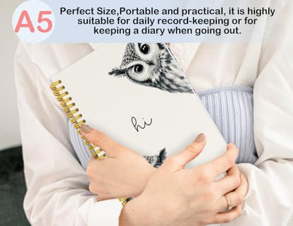 Cute Owl Notebook Journal, Ostrich Gifts - color: Owl, style: White